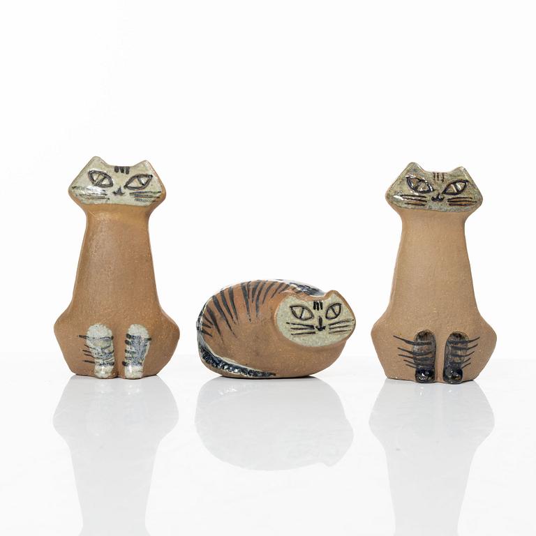 Lisa Larson, figuriner, 3 st, stengods, Gustavsberg.