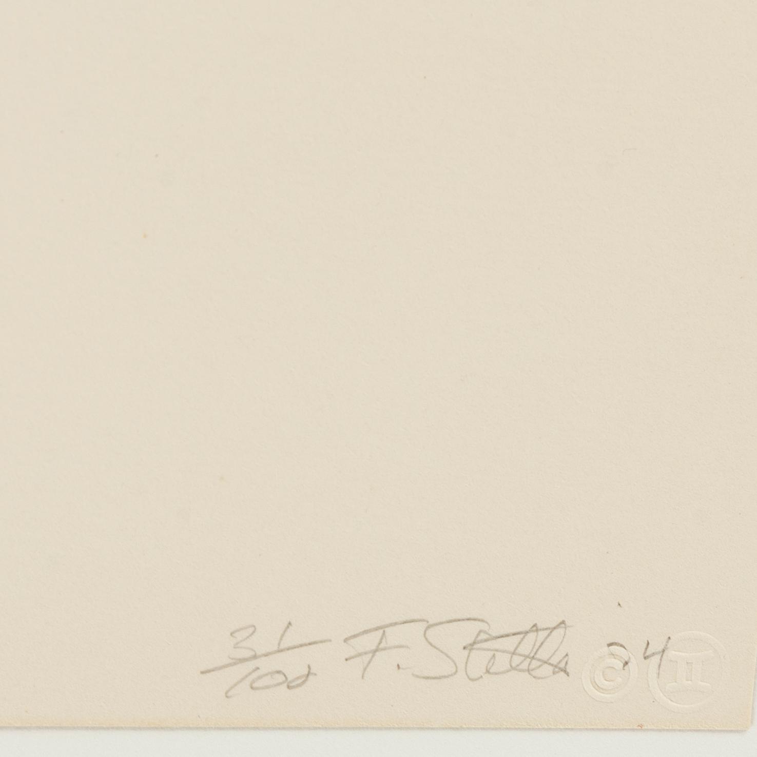 FRANK STELLA, lithograph, 1974, signed in pencil and numbered 31/100.