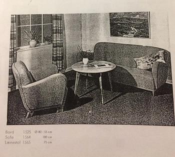 Fritz Hansen, "1565", fåtöljer 1 par, Fritz Hansen Danmark 1940-tal.
