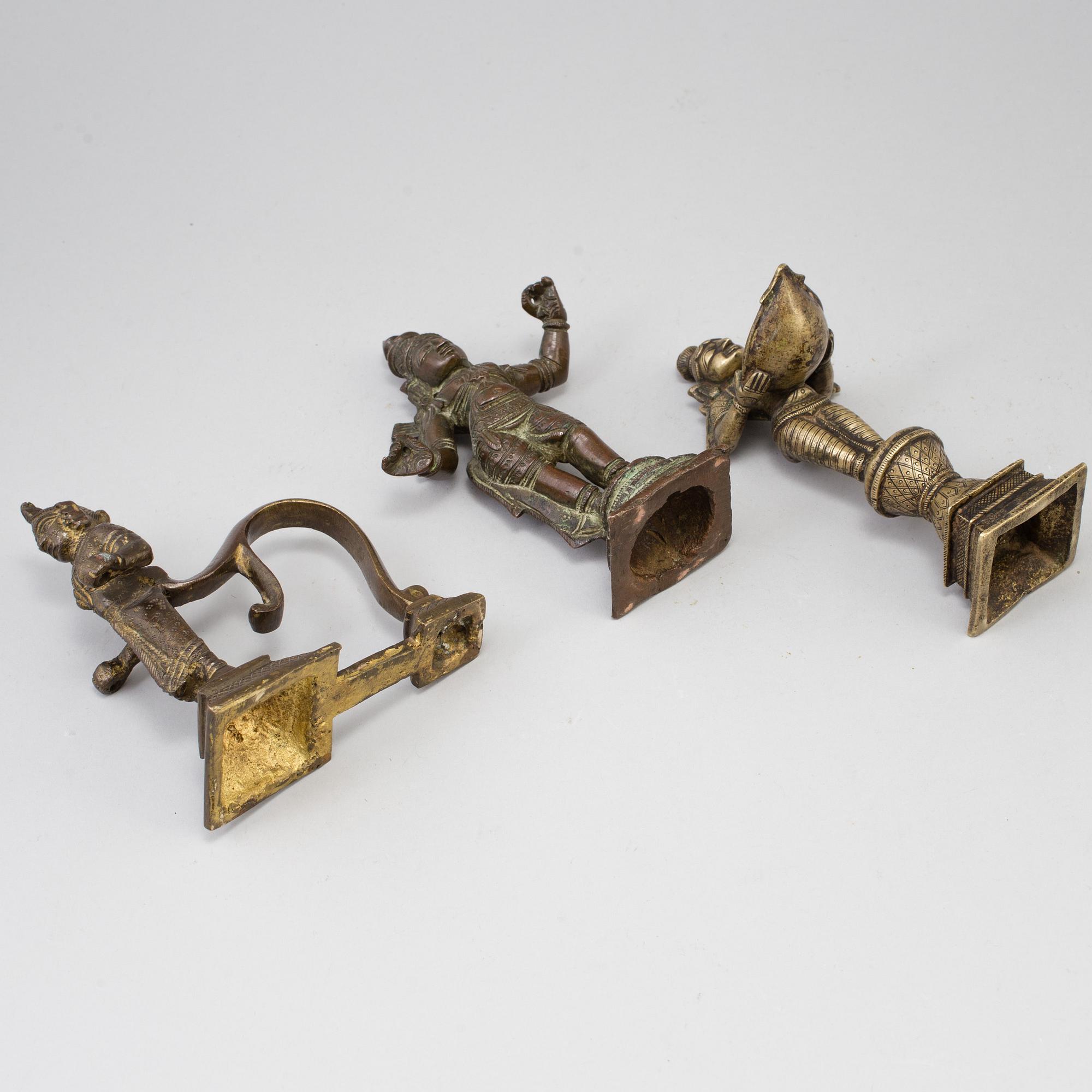 GUDOMAR, fem stycken, brons. Indien, tidigt 1900-tal.