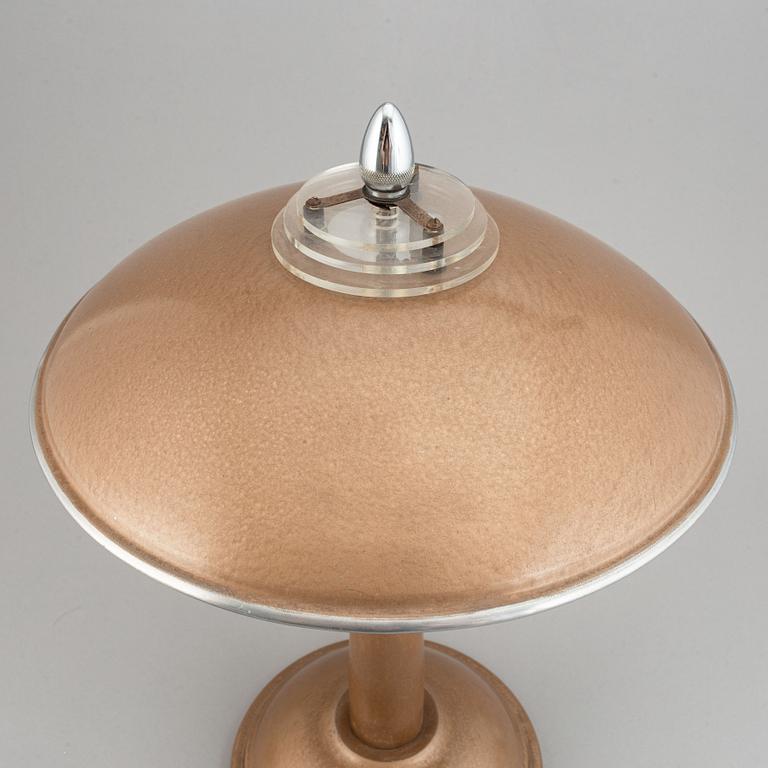 An aluminium table light, 20th Century.