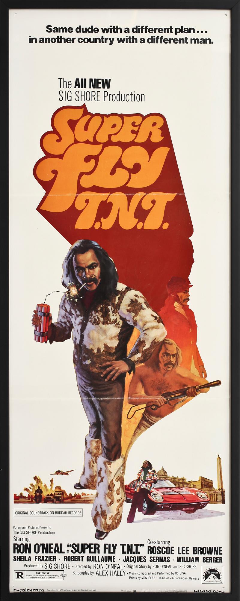 FILMAFFISCHER, 2 st, "Superfly T.N.T." och "Formula 1", 1970-tal.