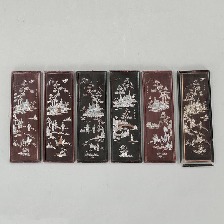 Six wall plaques from China, first half of the 20th century.