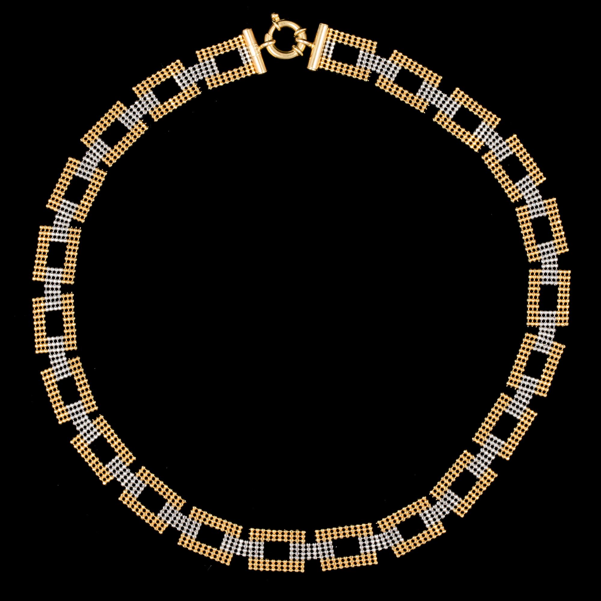 COLLIER, 15k guld och vitguld, Italien 1990/2000-tal. Vikt 20,1g.