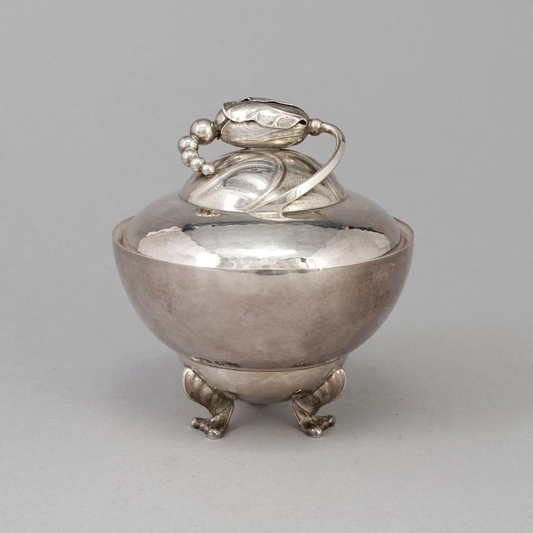 A Georg Jensen sugar box, sterling , Copenhagen 1945-51,