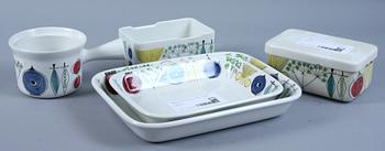 SERVISDELAR, 2 st, flintgods, "Picknick", Marianne Westman, Rörstrand.