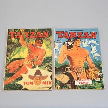 SERIETIDNINGAR, Tarzan, nr 1-4, samt 6, 1951.