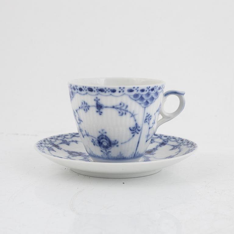 Coffee service, 30 pieces, porcelain, "Musselmalet", half-lace, Royal Copenhagen,