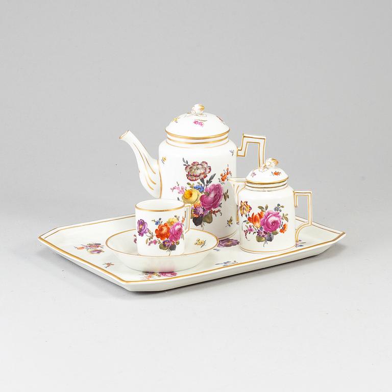 A group of four porcelain tea and coffe service, Germany,  19th century.