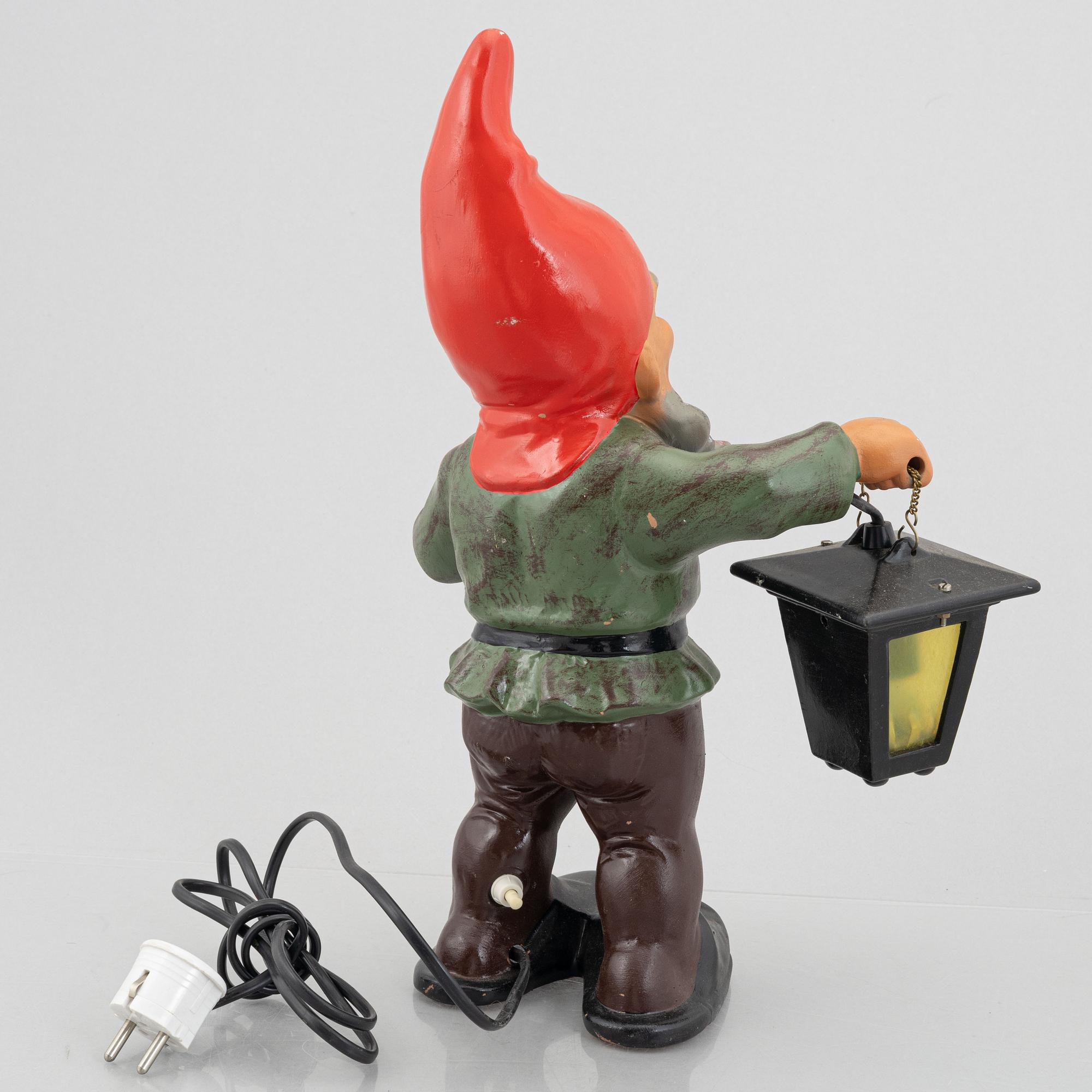 Figure with lighting in the shape of a gnome, probably Heissner, West Germany, second half of the 20th Century.