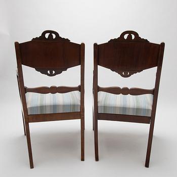 KARMSTOLAR, ett par, biedermeier, 1800-talets mitt.