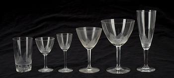 GLASSERVIS, ca. 70 delar, klar kristall, "Marjatta", Iittala 1940-tal.