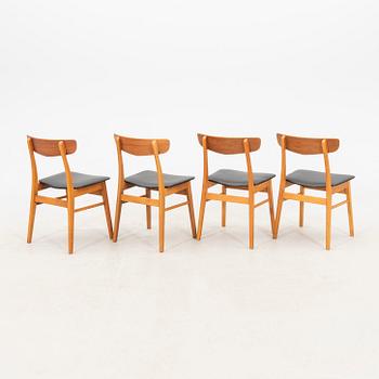 Chairs, 4 pcs, model "Mosböl", Findals Möbelfabrik, Denmark, second half of the 20th century.