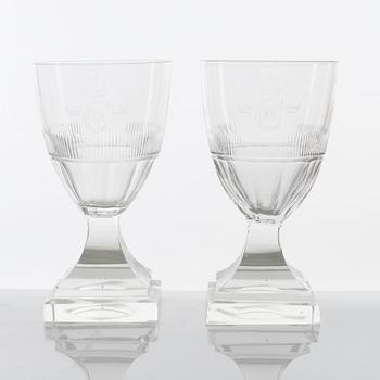 Ten different glasses, 19th century.