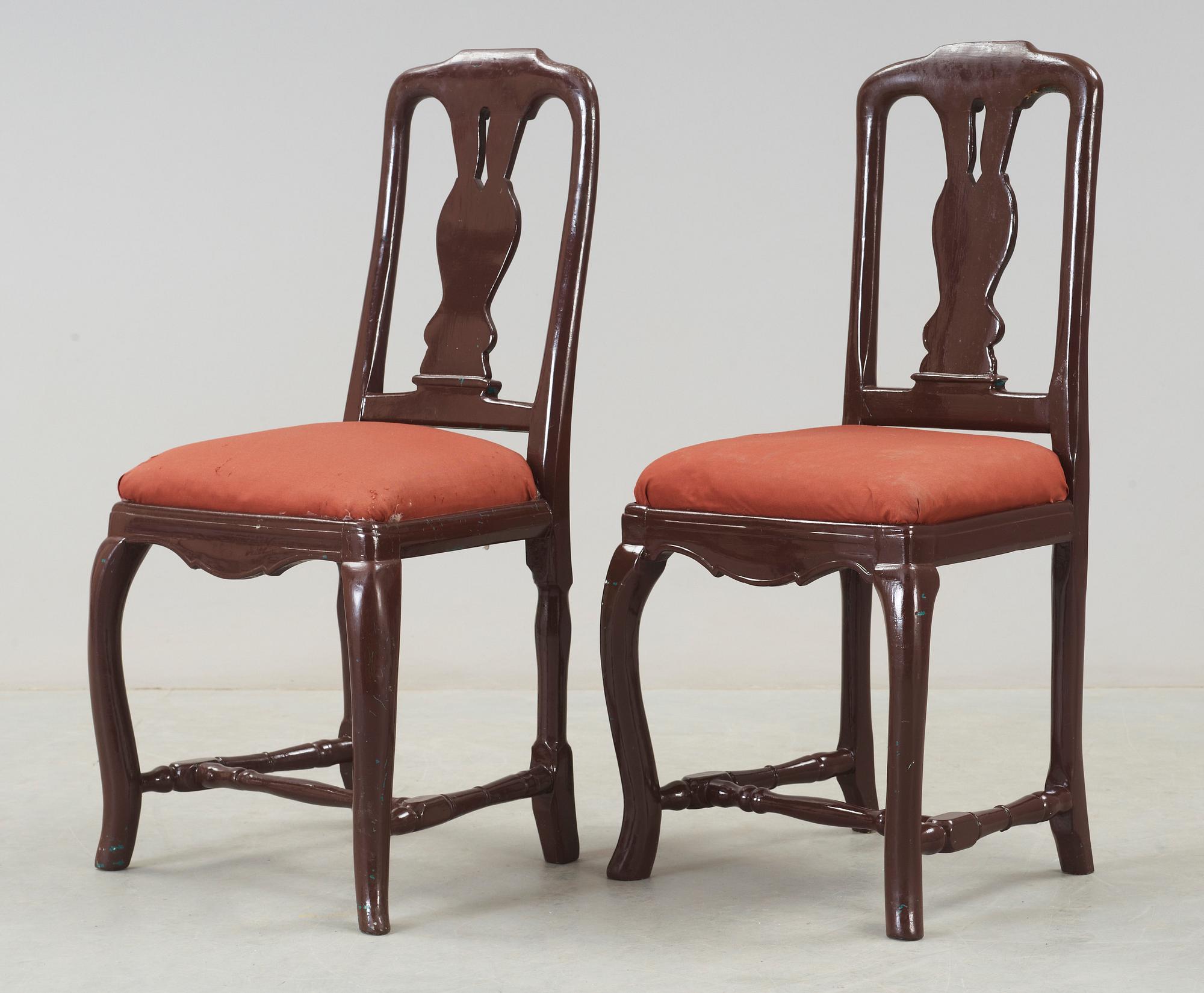 STOLAR, 2 st, senbarock, 1700-tal.