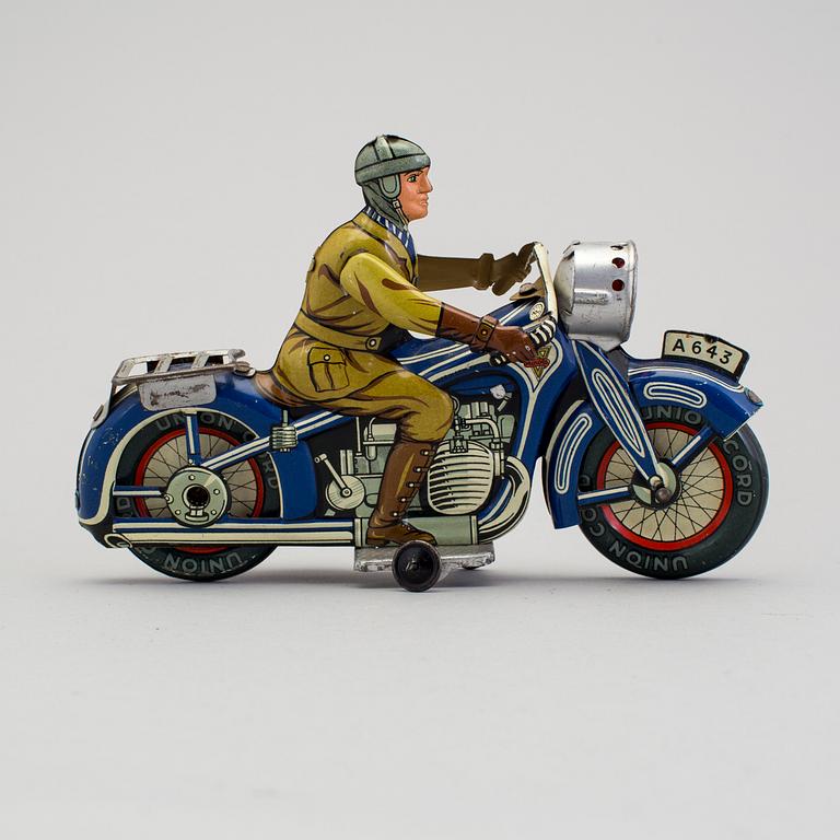 A tinplate Arnold motorcycle, Germany, 1930/40s.