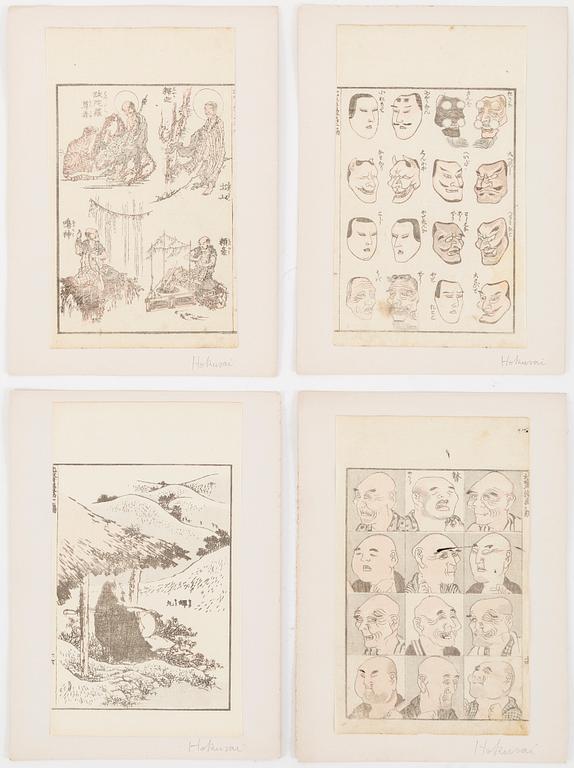 SHEETS from woodblock book, 24 pc, Japan, 19th century.