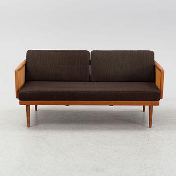 Peter Hvidt & Orla Mølgaard Nielsen, a teak and rattan sofa/daybed, France & Son, Denmark, mid 20th Century.