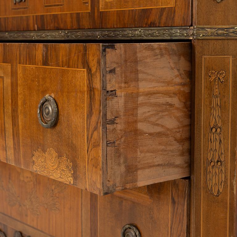 A Gustavian style chest of drawers, late 19th century.