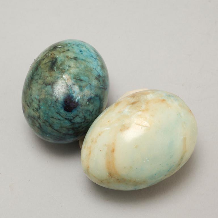 15 stone adornment eggs, made in the second half of the 20th century.