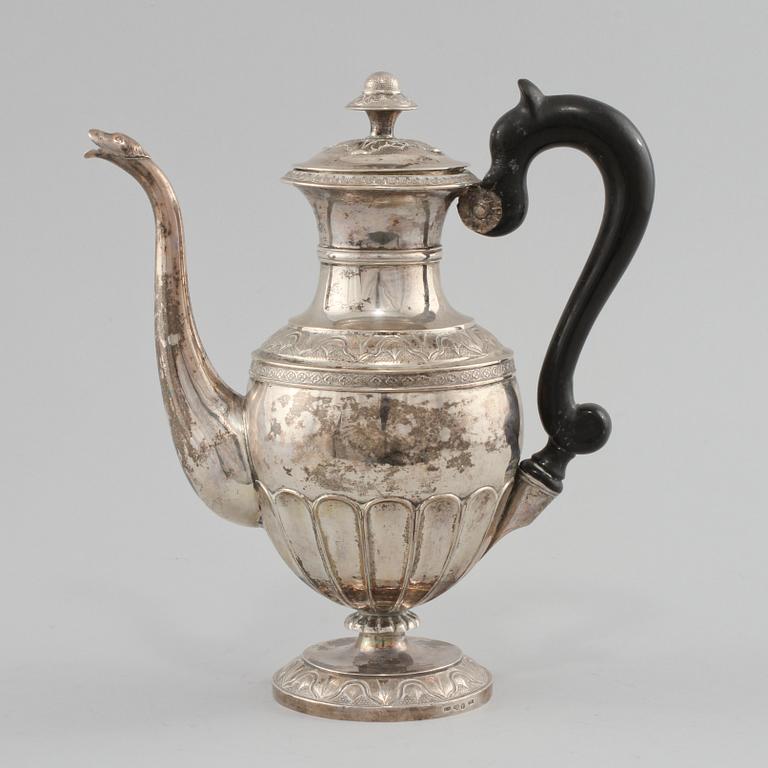 KAFFEKANNA, silver, Johan Carlsson, Norrköping, 1840.