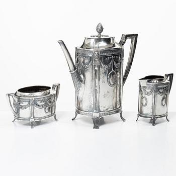 K. Andersson, a three piece silver coffee service, Stockholm 1914.