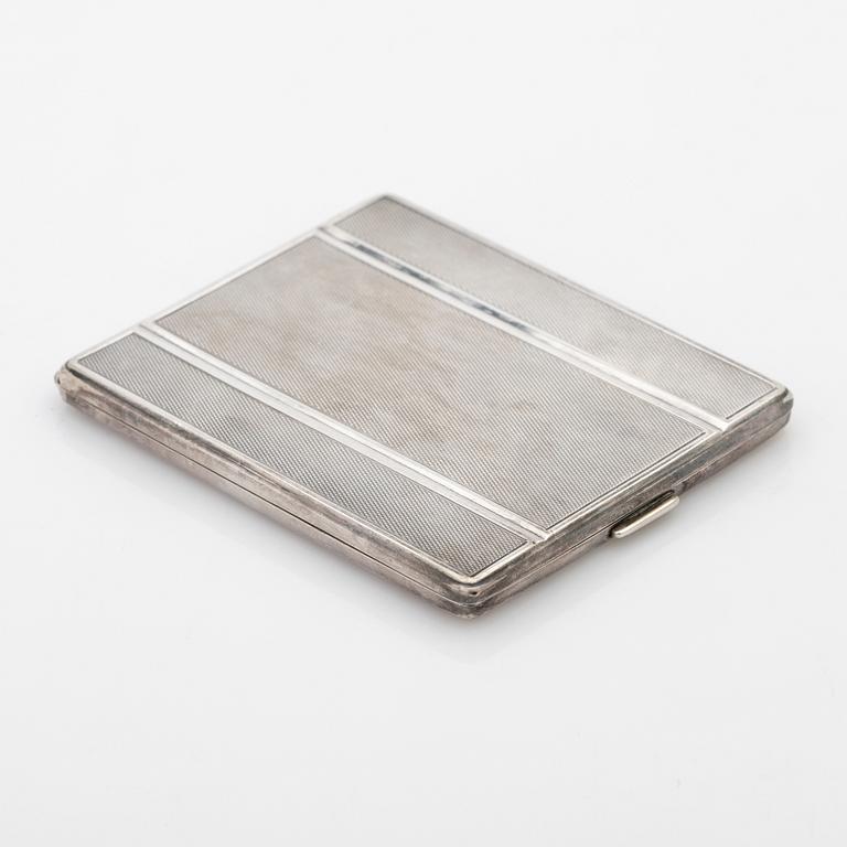 Cigarette case, silver, GAB, Stockholm, 1939.