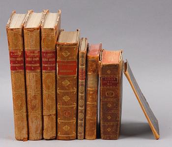 PARTI BÖCKER, 8 st, bla "Den lille Peter, en spögelse historie" av Spies, Köpenhamn 1796.