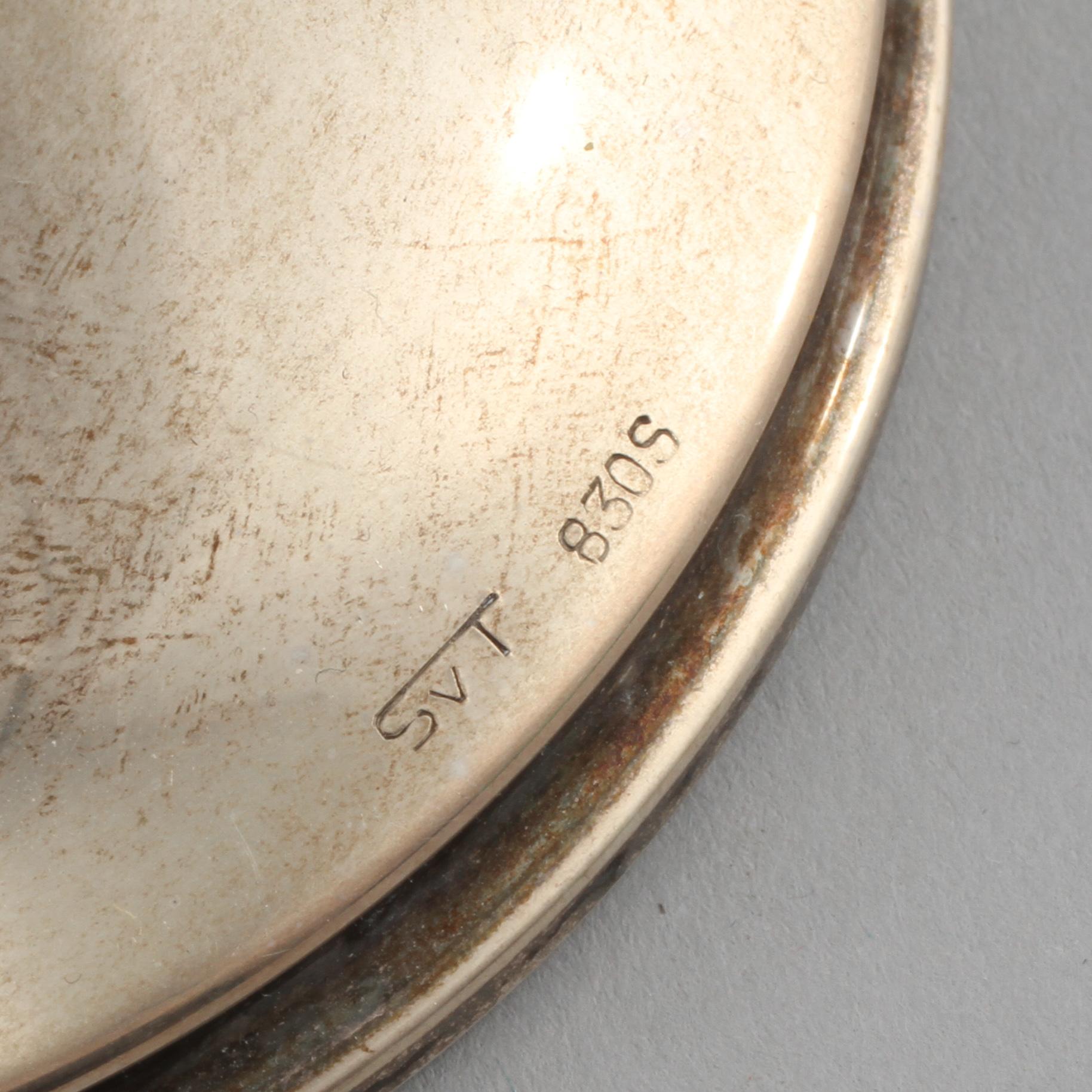 LJUSSTAKAR, ett par, silver, Svend Toxvaerd, Danmark, 1900-talets andra hälft. Total vikt 530 g.