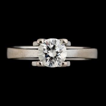 A RING, brilliant cut diamond, 18K white gold.