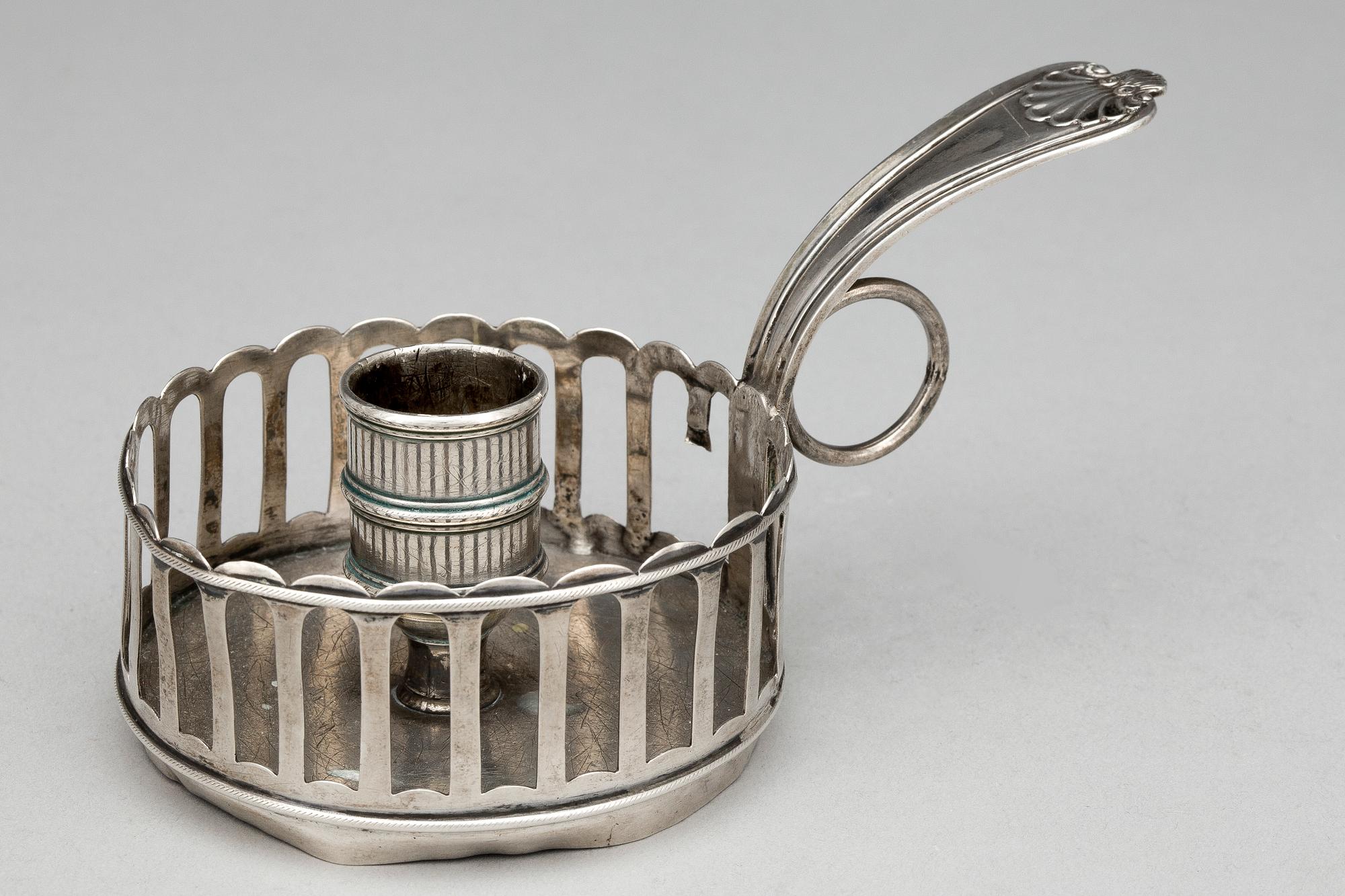 NATTLJUSSTAKE, silver, trol August Ahnström Växjö 1859. Vikt ca 122 gram.