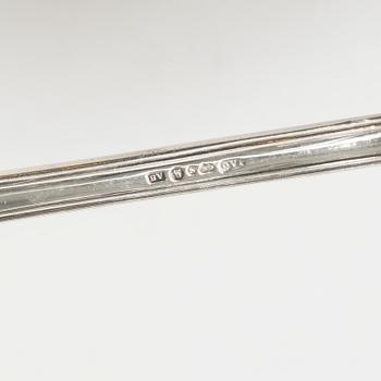 Two Swedish silver tea strainers, mark of A.G. Sundberg, Västerås 1898 and J.A. Öberg, Hudiksvall 1927.