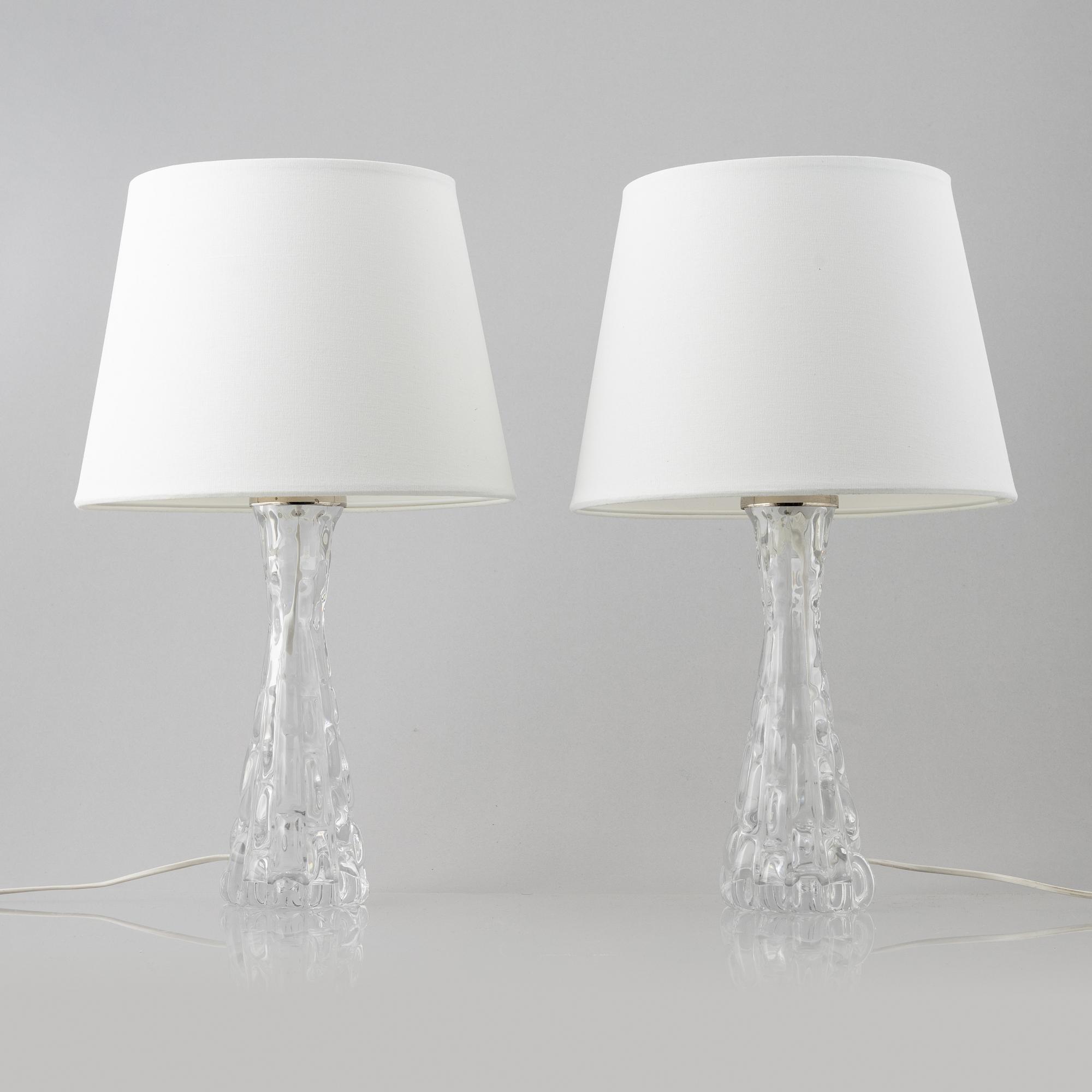 Carl Fagerlund, a pair of model 'RD-1477' table lamps, Orrefors.