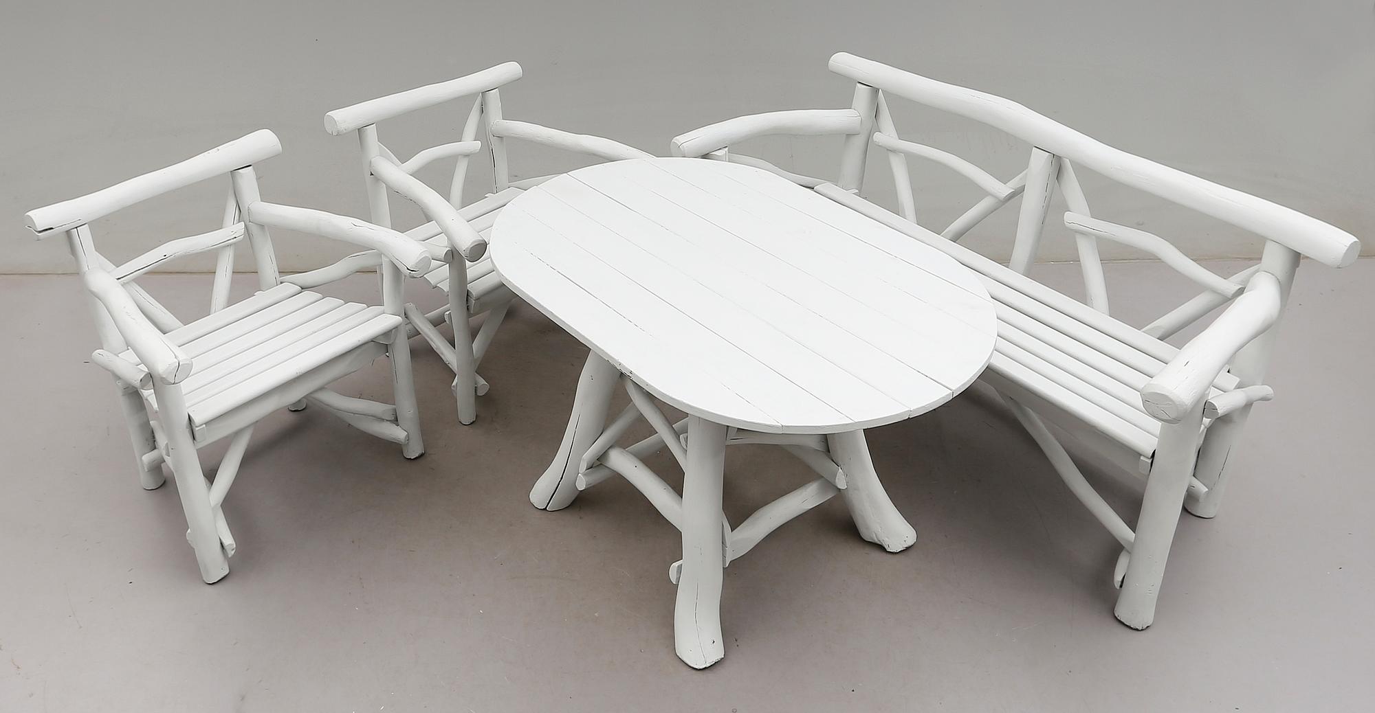 TRÄDGÅRDSGRUPP, 4 delar, 1900-tal.