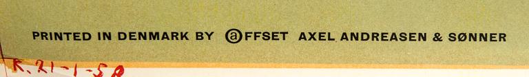 Otto Nielsen, unik affisch 'SAS Scandinavian Airlines System', daterad 1958.