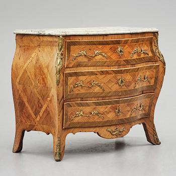 A rosewood parquetry commode, Stockholm, later part 18th century.
