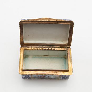 Enamel box Louis XV style, probably France, late 19th century.