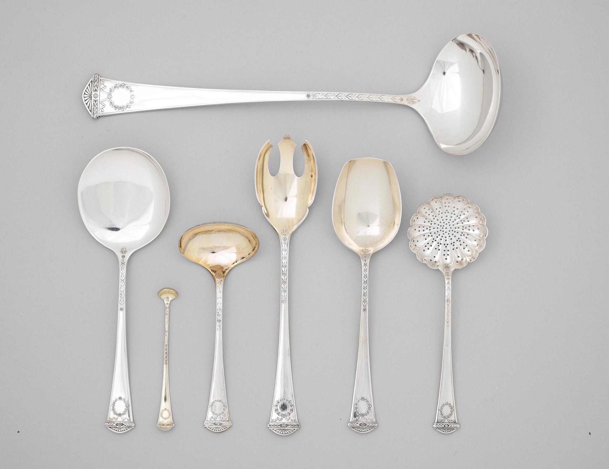 A Swedish 20th century silver 255 piece table-cutlery, mark of WA Bolin, Stockholm 1937. Model Empire I.