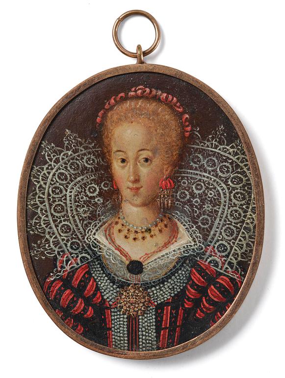 Translation: "Woman with lace collar".