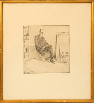 Axel Fridell, etching signed and dated 15.