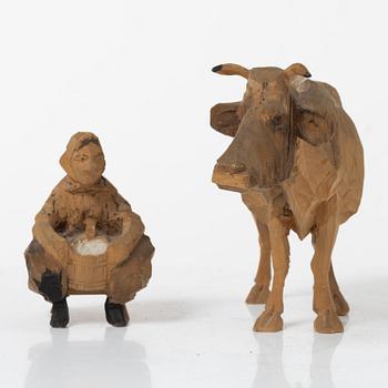 Axel Petersson Döderhultarn, Milkmaid and cow.