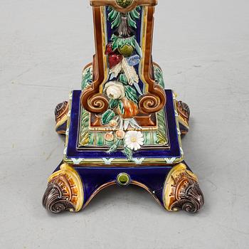 A ca 1900 majolica pedestal.