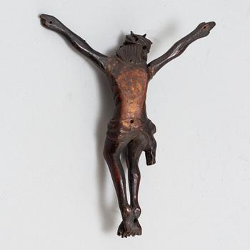 A 17th/18th century wooden crucifix.