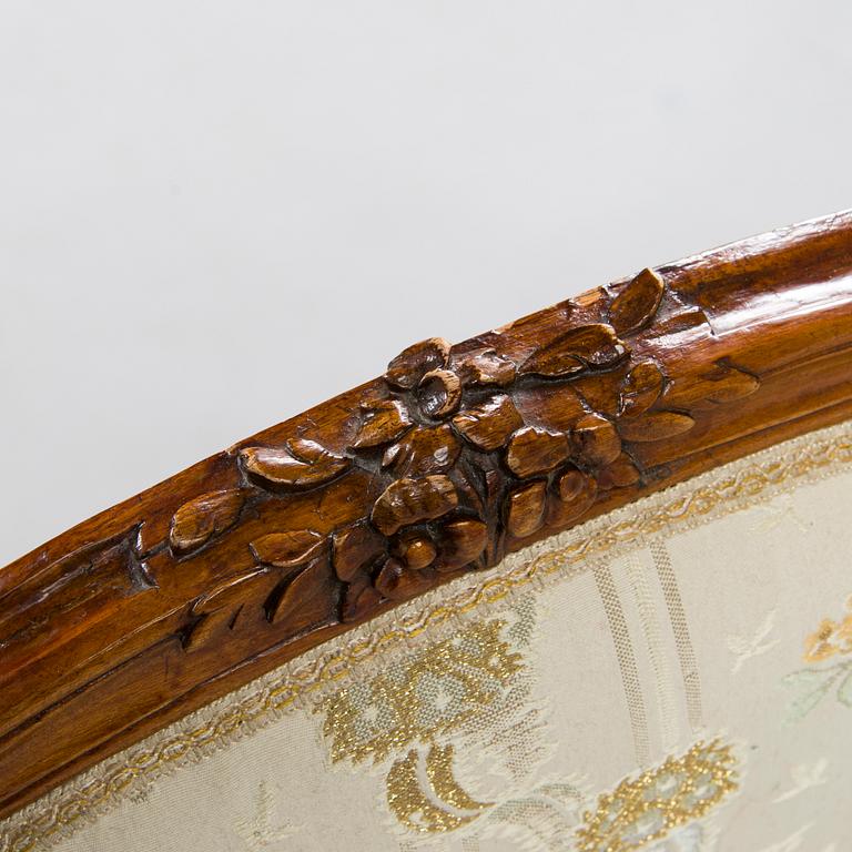 Karmstolar, ett par, nyrokoko, 1800-talets slut.