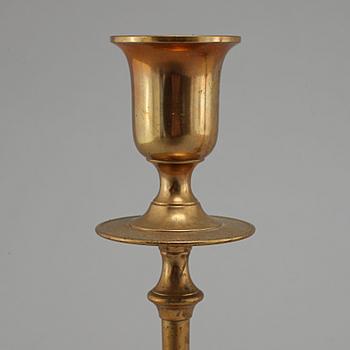 LJUSSTAKAR, ett par, mässing, Westerås Metallfabrik, 1800-talets andra hälft.