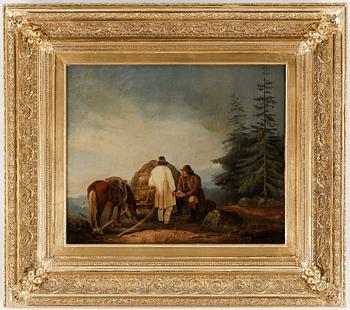 JOSEF WILHELM WALLANDER. Olja på duk. Otydligt signerad, daterad 1873 a tego.