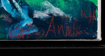 OKÄND KONSTNÄR, olja på duk, otydligt signerad och daterad -91.