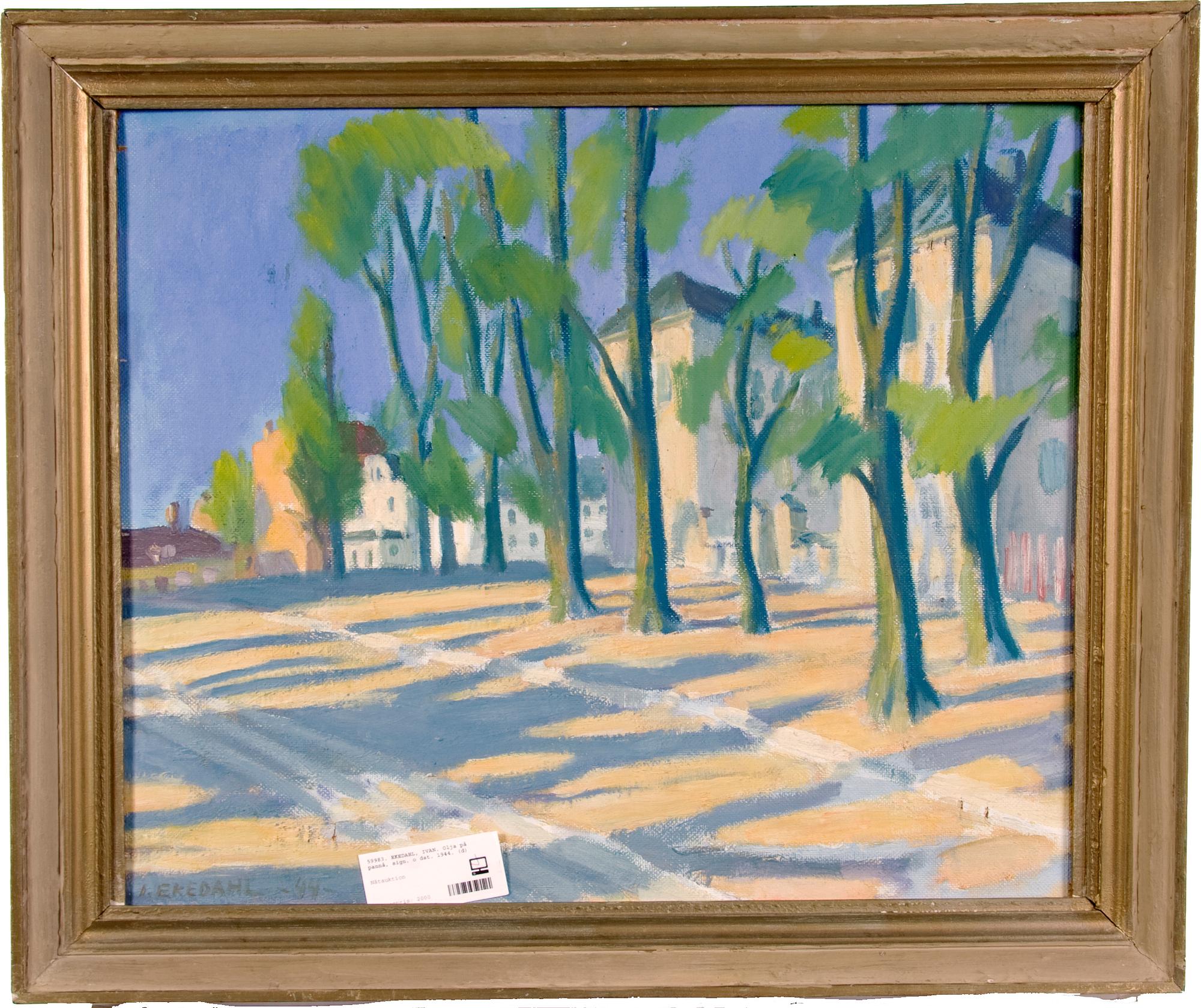 EKEDAHL, IVAN. Olja på pannå, sign. o dat. 1944.