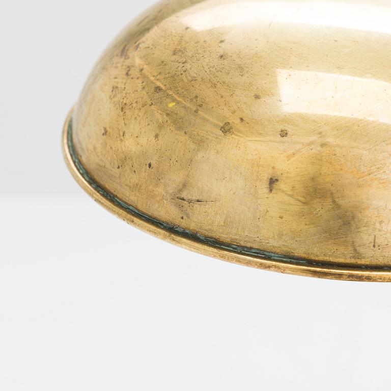 A mid 20th century brass table lamp.
