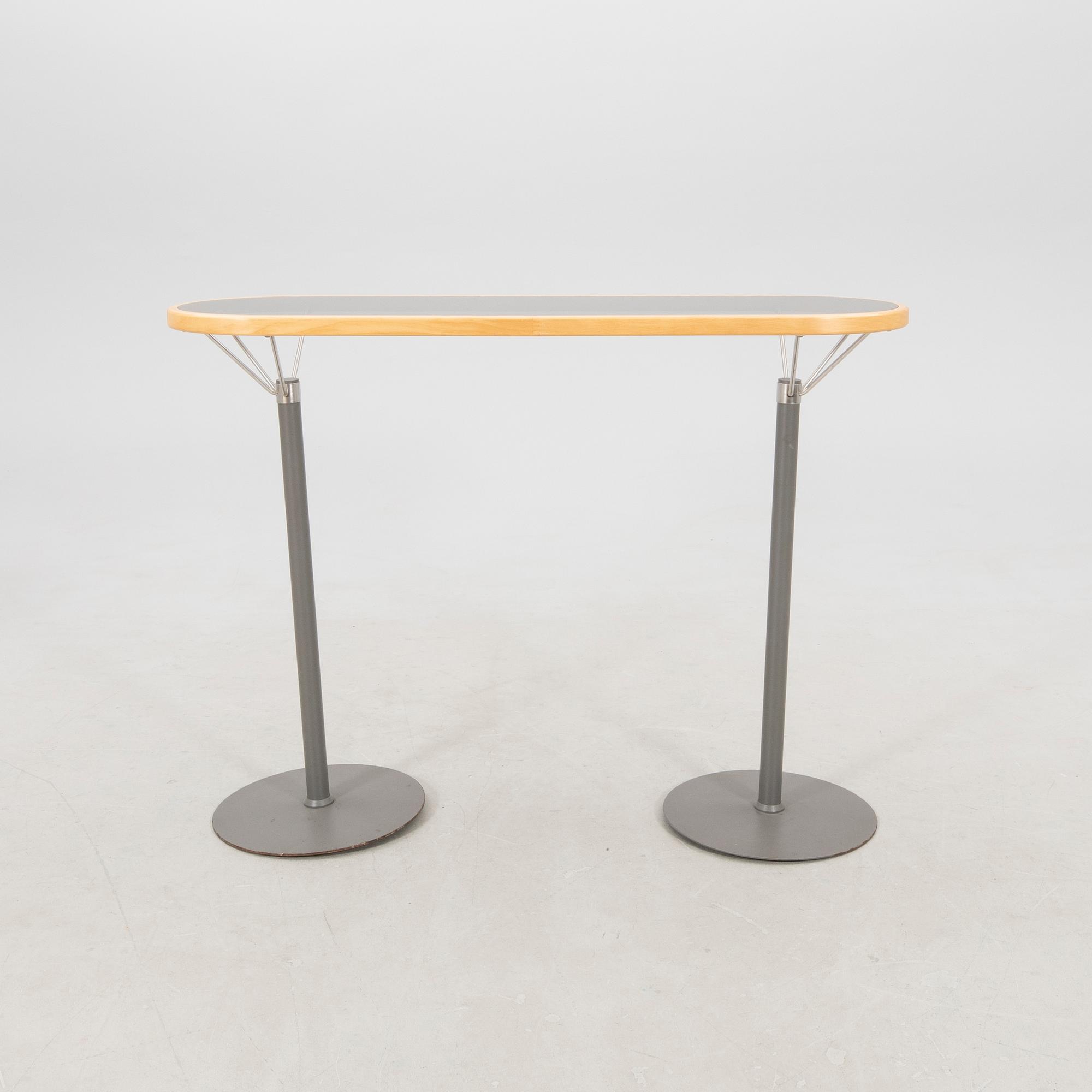 Barbord samt barstolar 6 st "Oblado" Blå Station sent 1900-tal.